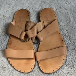 Franco Sarto Brown Slide Sandals